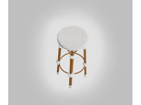 Embroidered Hand Made Stool 3D Model