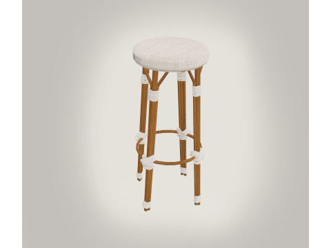 Embroidered Hand Made Stool 3D Model