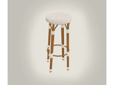 Embroidered Hand Made Stool 3D Model