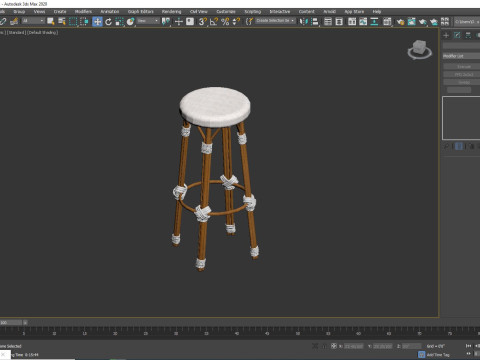 Embroidered Hand Made Stool 3D Model