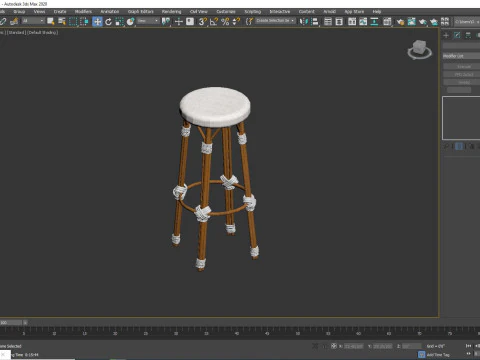 Embroidered Hand Made Stool 3D Model