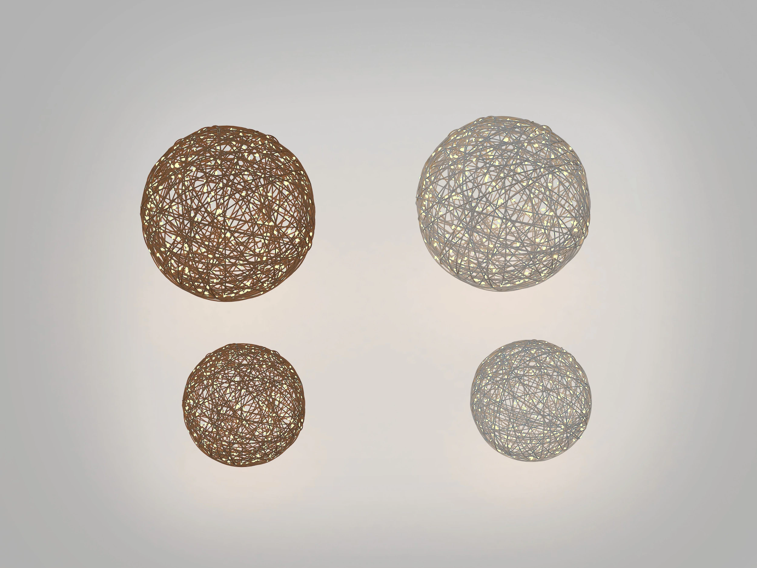 Luminous Vine Light Balls 3D Model .c4d .max .obj .3ds .fbx .stl .blend 
