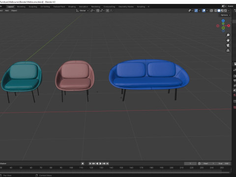 Melbourne Sofa Model 3D