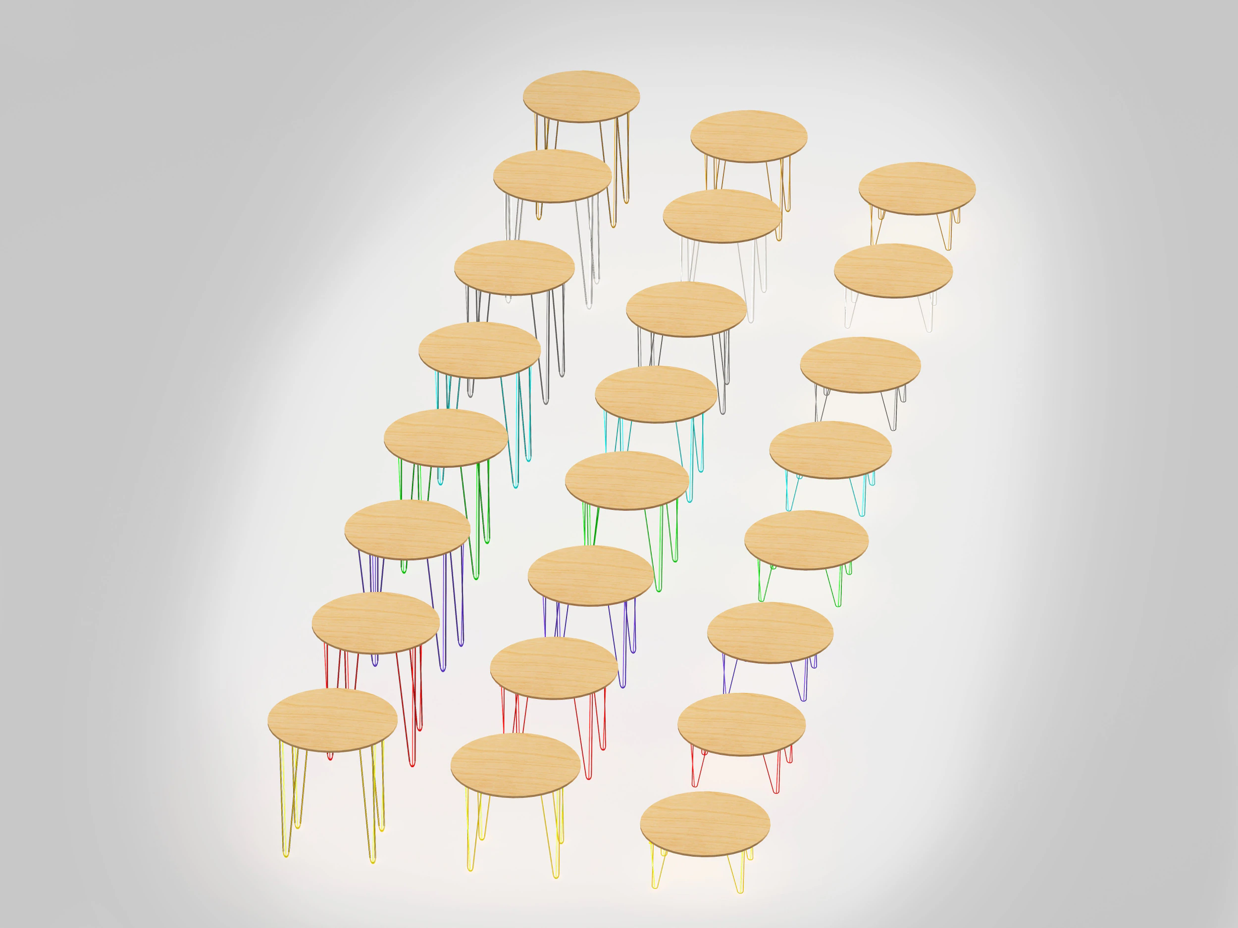 Oslo 36in Round Tables 3D Model .c4d .max .obj .3ds .fbx .stl .blend 