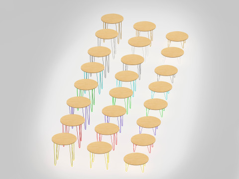 Oslo 36in Round Tables 3D 模型