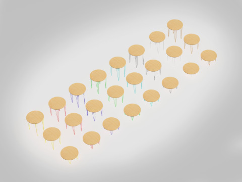Oslo 36in Round Tables 3D Model