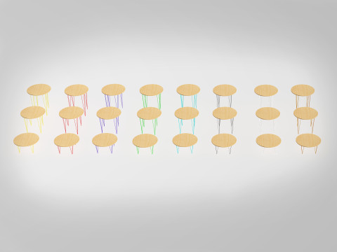 Oslo 36in Round Tables 3D Model