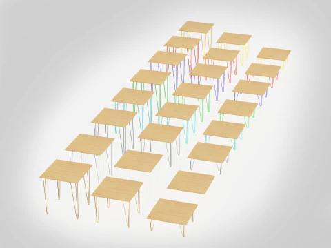 Oslo 36in Square Tables 3D Model