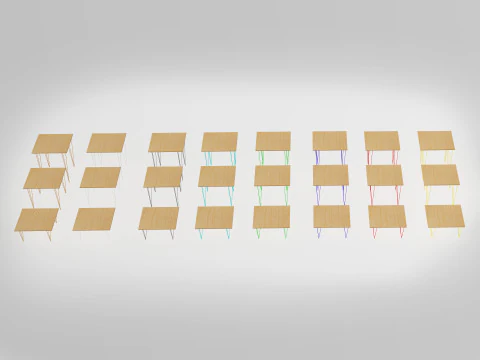 Oslo 36in Square Tables 3D Model