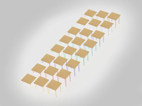 Oslo 36in Square Tables 3D Model