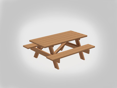 Outdoor Picnic Table 3D Модель