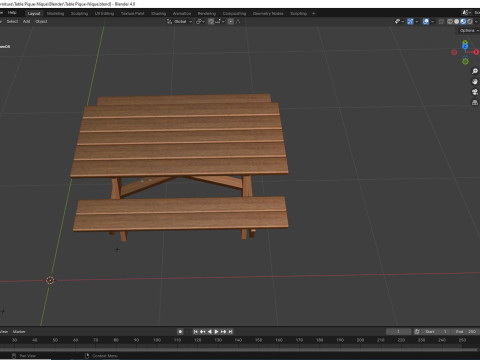 Outdoor Picnic Table Modelo 3D