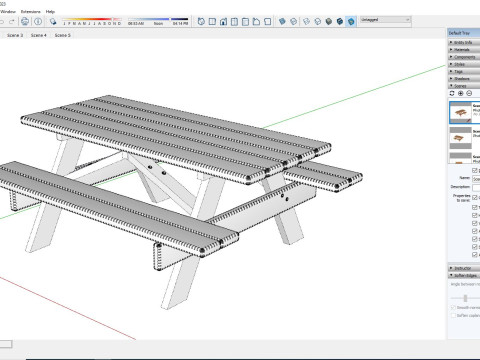 Outdoor Picnic Table Modelo 3D