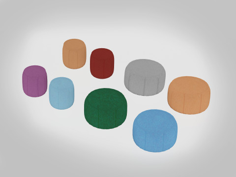Paloma Pouf Ottoman Round Model 3D