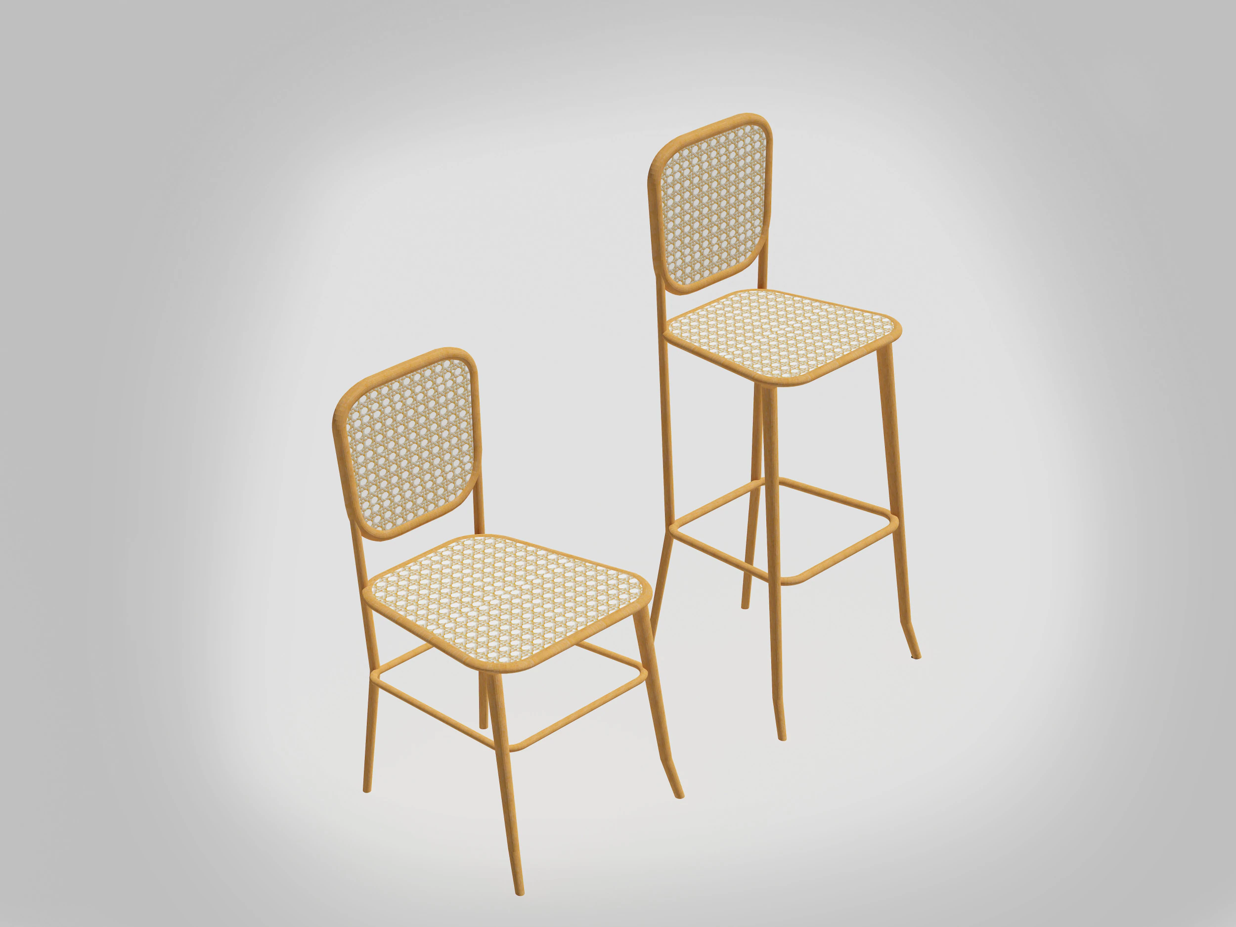 Provence Chair-Stool 3D Model .c4d .max .obj .3ds .fbx .stl .blend