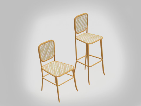 Provence Chair-Stool Model 3D