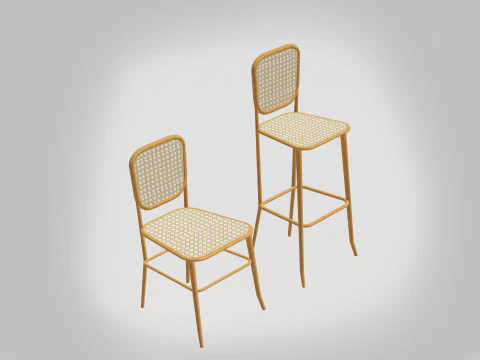 Provence Chair-Stool 3D Model
