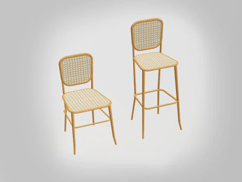Provence Chair-Stool 3D Model