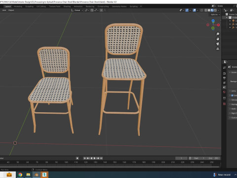 Provence Chair-Stool 3D Model