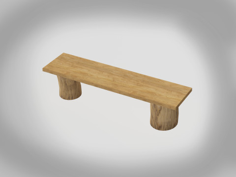 Rustic Log Bench Modelo 3D