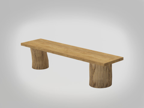 Rustic Log Bench 3D Модель