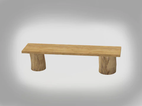 Rustic Log Bench 3D Model