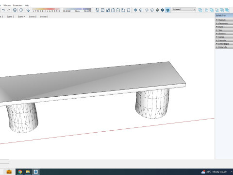 Rustic Log Bench 3D Модель