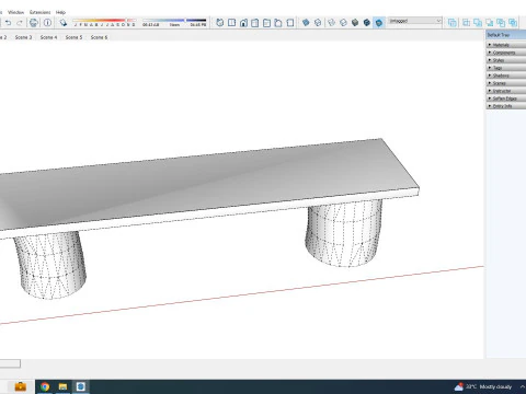 Rustic Log Bench 3D Model