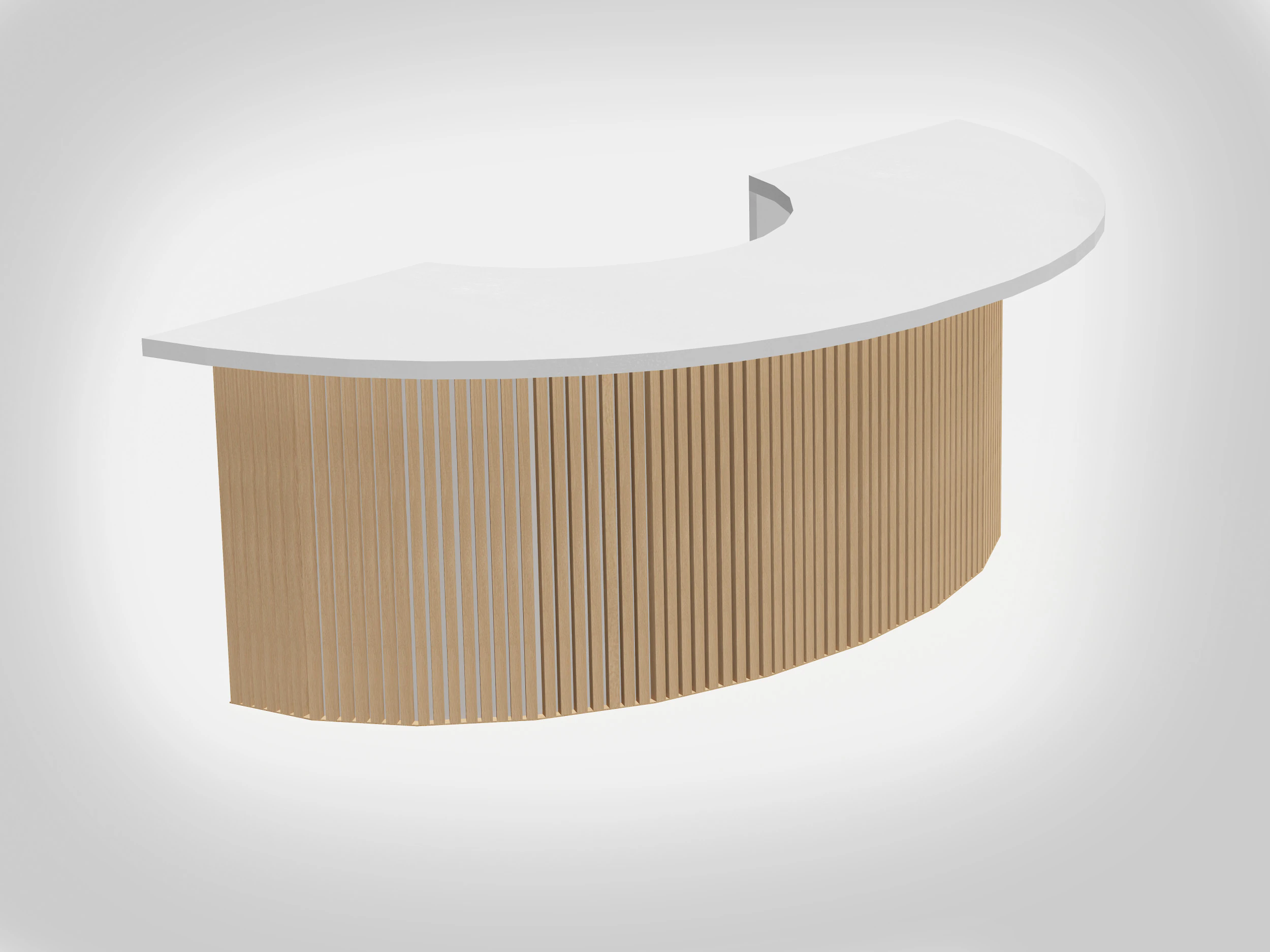 Scandinavian Reception desk 8 feet 3D Model .c4d .max .obj .3ds .fbx .stl .blend 