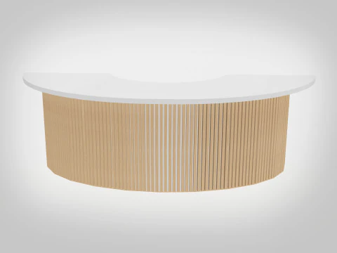 Scandinavian Reception desk 8 feet 3D Model