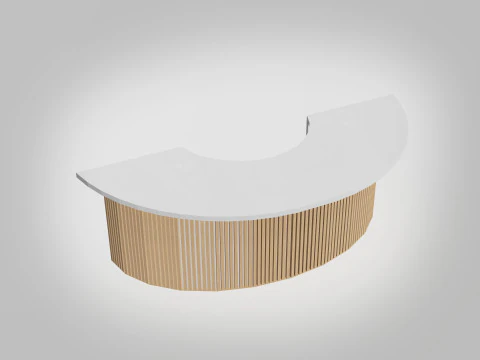 Scandinavian Reception desk 8 feet 3D Model