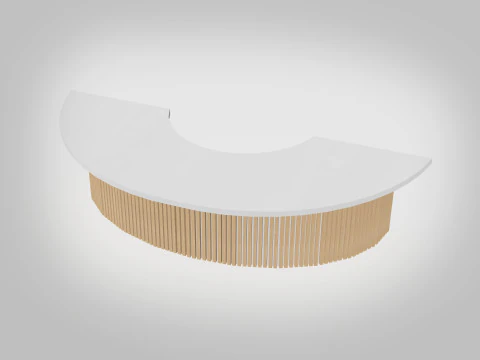Scandinavian Reception desk 8 feet 3D Model