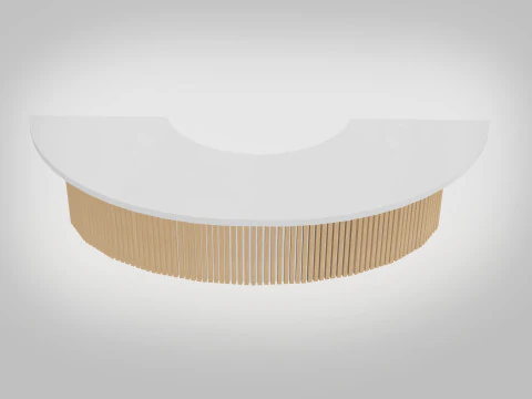 Scandinavian Reception desk 8 feet 3D Model