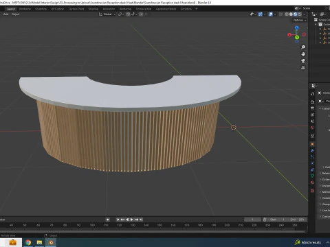 Scandinavian Reception desk 8 feet 3D Model