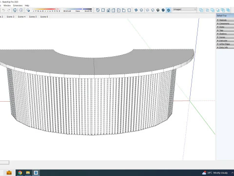 Scandinavian Reception desk 8 feet 3D Model