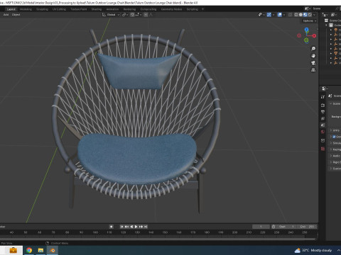 Tulum Outdoor Lounge Chair 3D Модель
