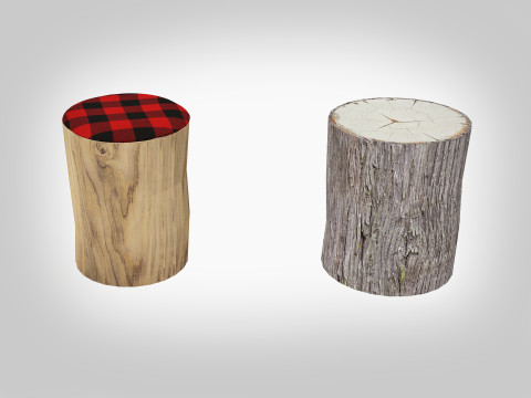 Wood Log Seating 3D Model