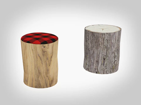 Wood Log Seating 3D Model
