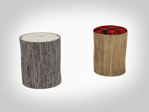 Wood Log Seating 3D Model