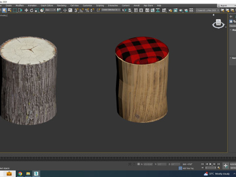 Wood Log Seating 3D Модель