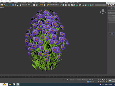 Aster novi-belgii - Dawrf Aster - blue 3Dモデル