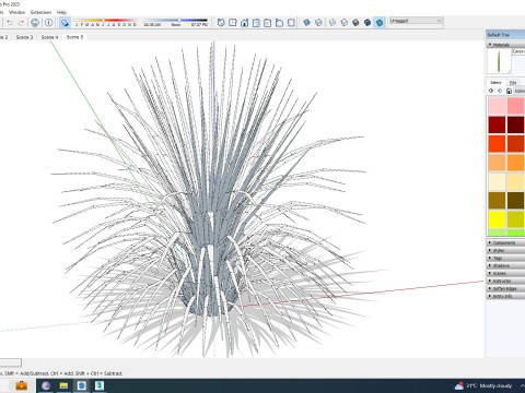 Carex morrowii-sedge 3D Model