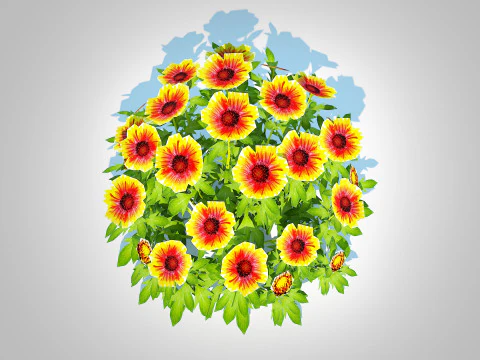 Gaillardia - Blanket Flower 3D Model