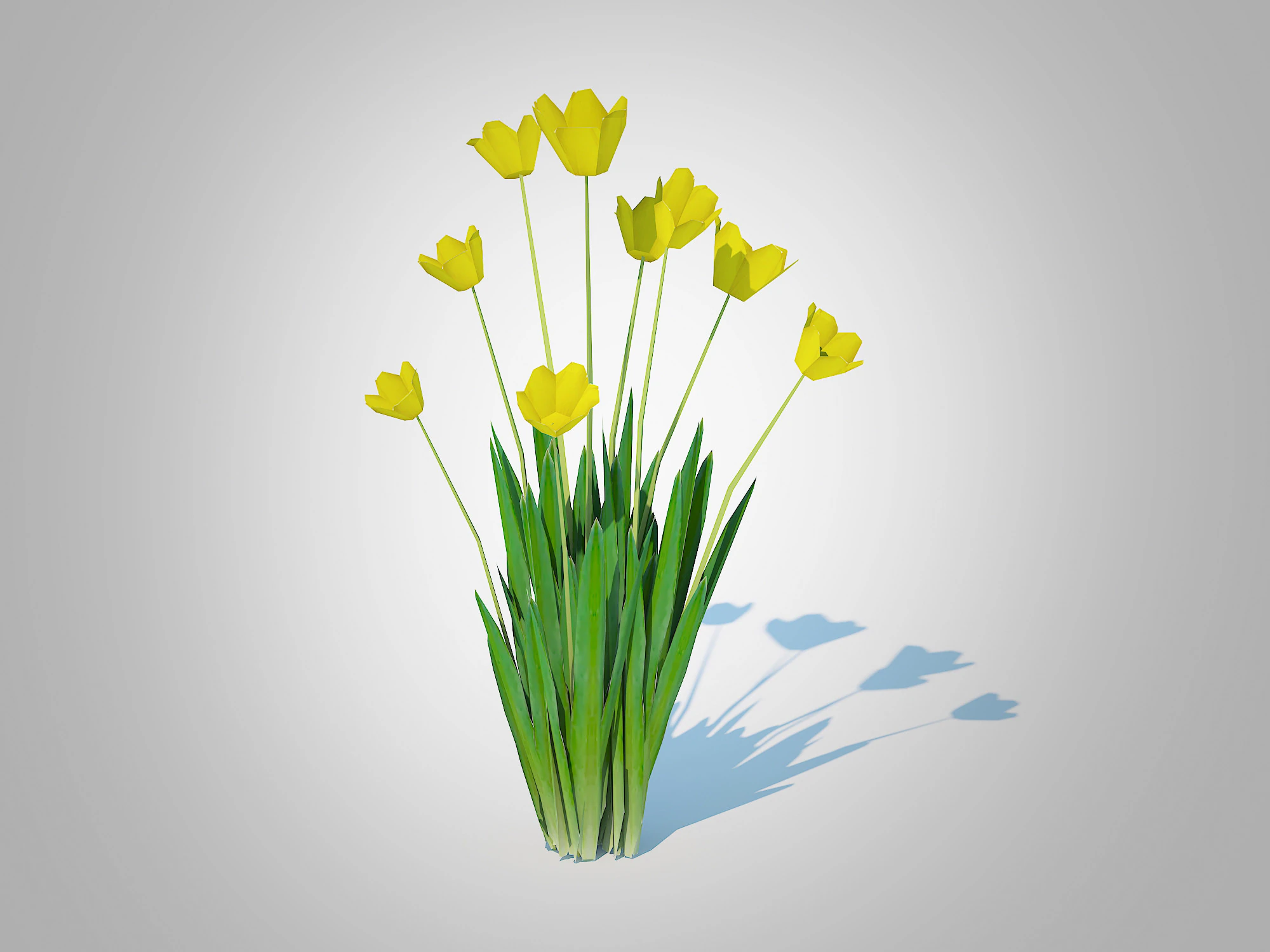 Tulipa - tulips Yellow 3D Model .c4d .max .obj .3ds .fbx .stl .blend