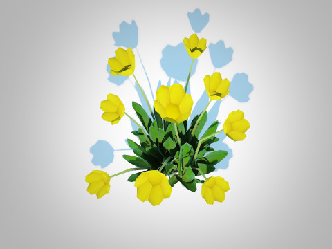 Tulipa - tulips Yellow 3D Model
