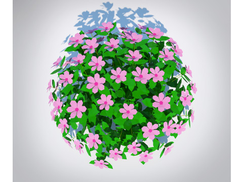 Impatiens-pink Modello 3D