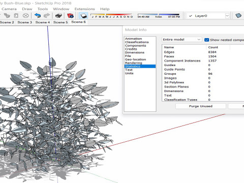 Buddleja Butterfly Bush Blue Model 3D