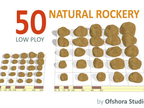RockeryNaturalGold6-24inch1 3D-Modell