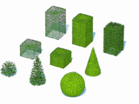 Taxus Media Multiple Size and Shape 3D Model
