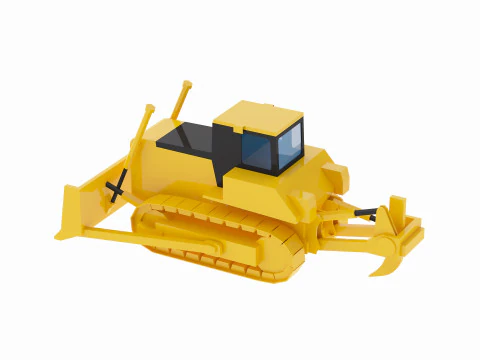 Crawler Bulldozer D155A-6 Simplified 3D Model